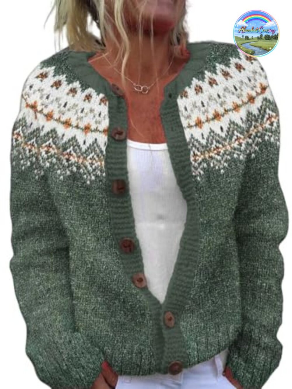 Women's Funny Fall Winter Snowflake Long Sleeve Button Knit Cardigan Sweater